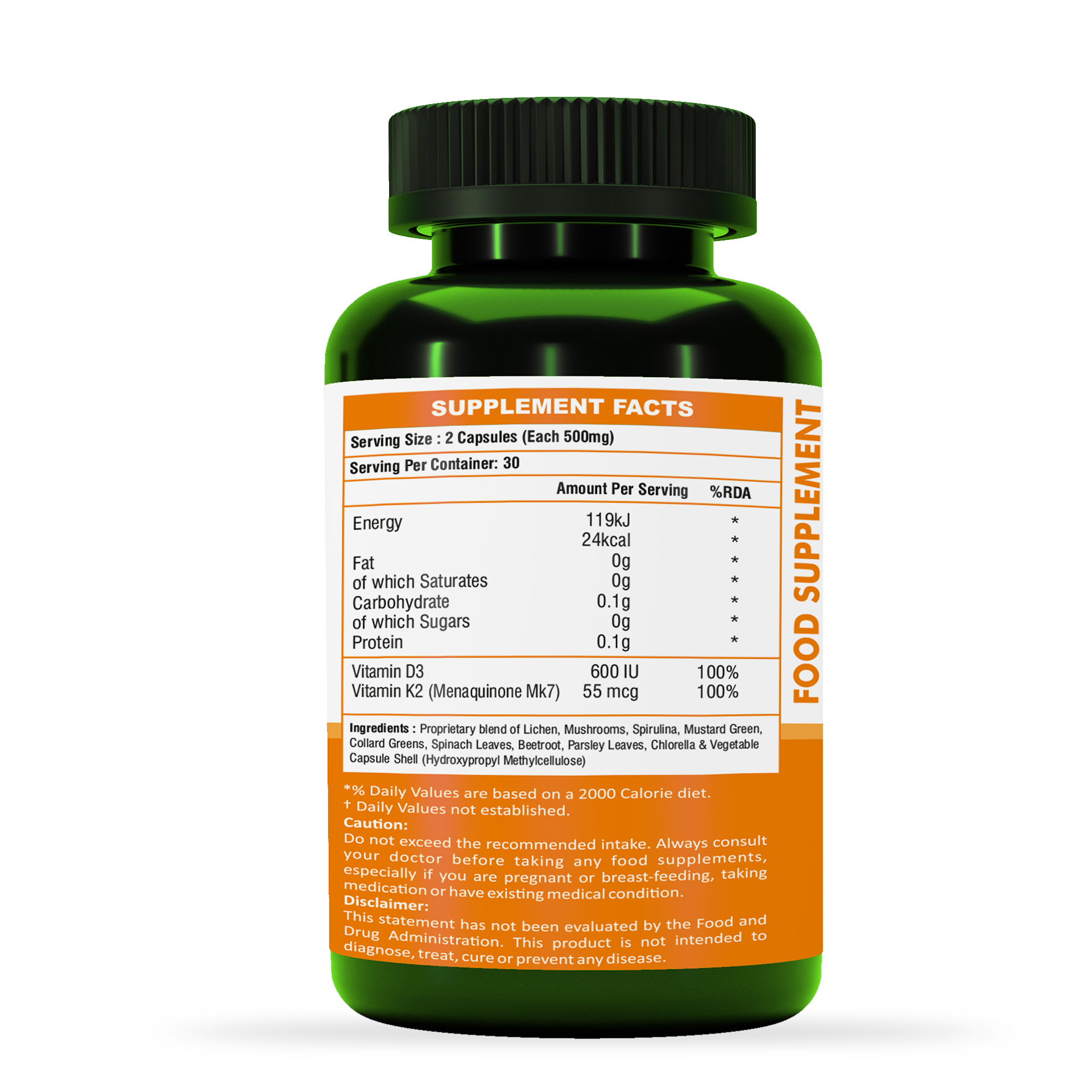 Plant Based Vitamin D3 + K2 Veg Capsule